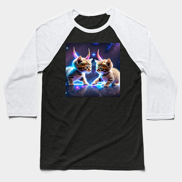 Space Cats 33 Baseball T-Shirt by ABSTRACT-IVISM